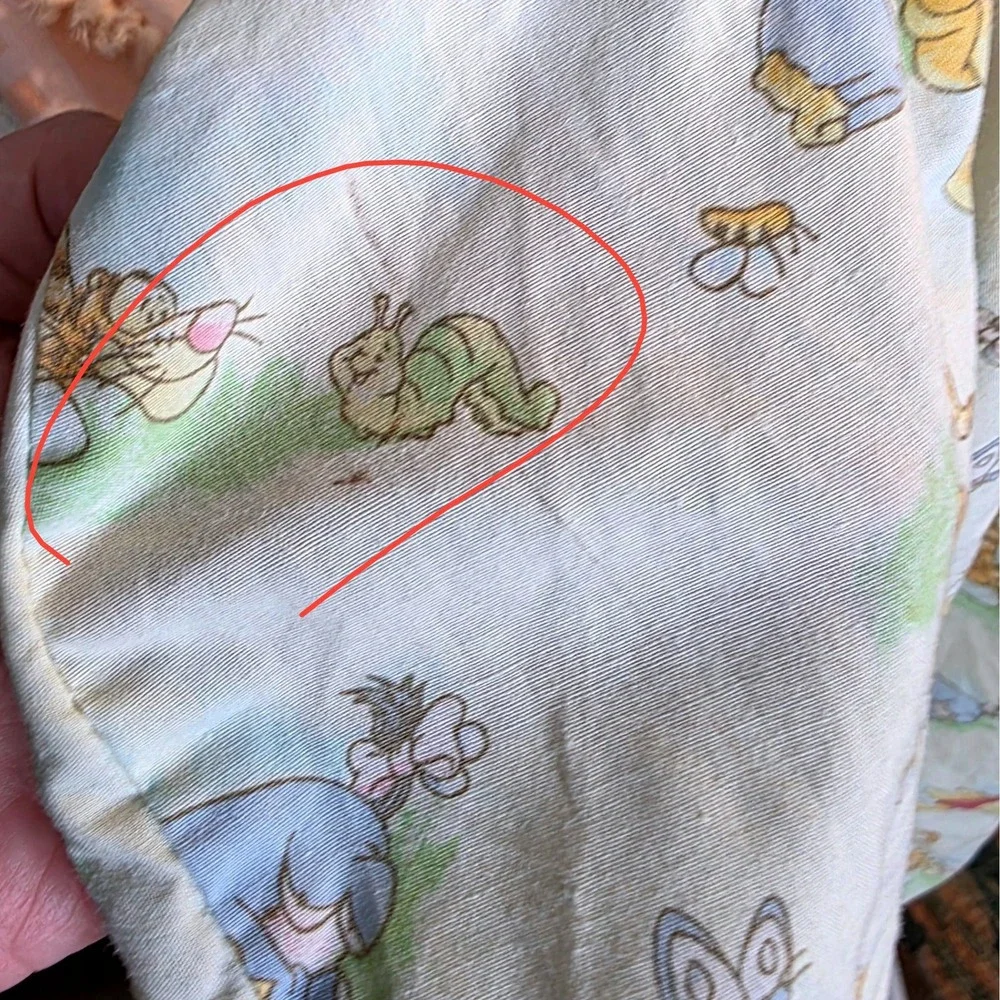 Vtg Disney Winnie Pooh Tigger Piglet Eeyore Fitted Crib Sheet Sage Green Mlticlr